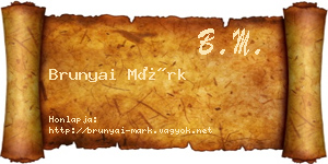 Brunyai Márk névjegykártya