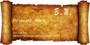 Brunyai Márk névjegykártya